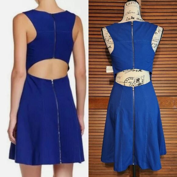 New Trina Turk Delphine Cutout Ponte Fit & Flare Dress - Picture 2 of 13